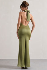 WB_CL129991113-UnbeatableOliveSatinCrossOverHalter-NeckMaxiDress9